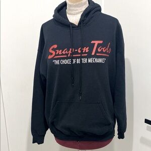 Vintage Snap On Tools Licensed Black Pullover Sweatshirt Hoodie |Size Large